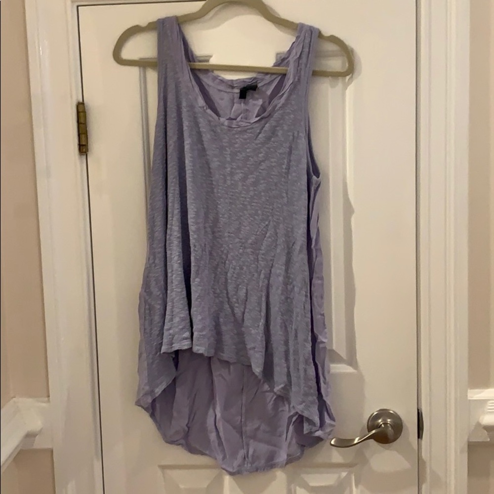 Left of center /Anthropologie purple high low tank